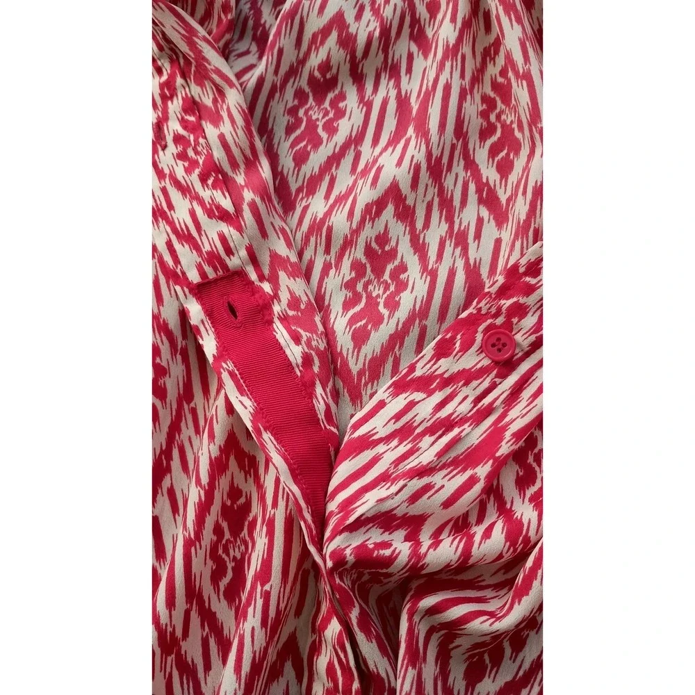 Maeve Anthropologie Ikat Print Smocked Neck Button‎ Front Dress Tunic S Boho - Picture 9 of 12